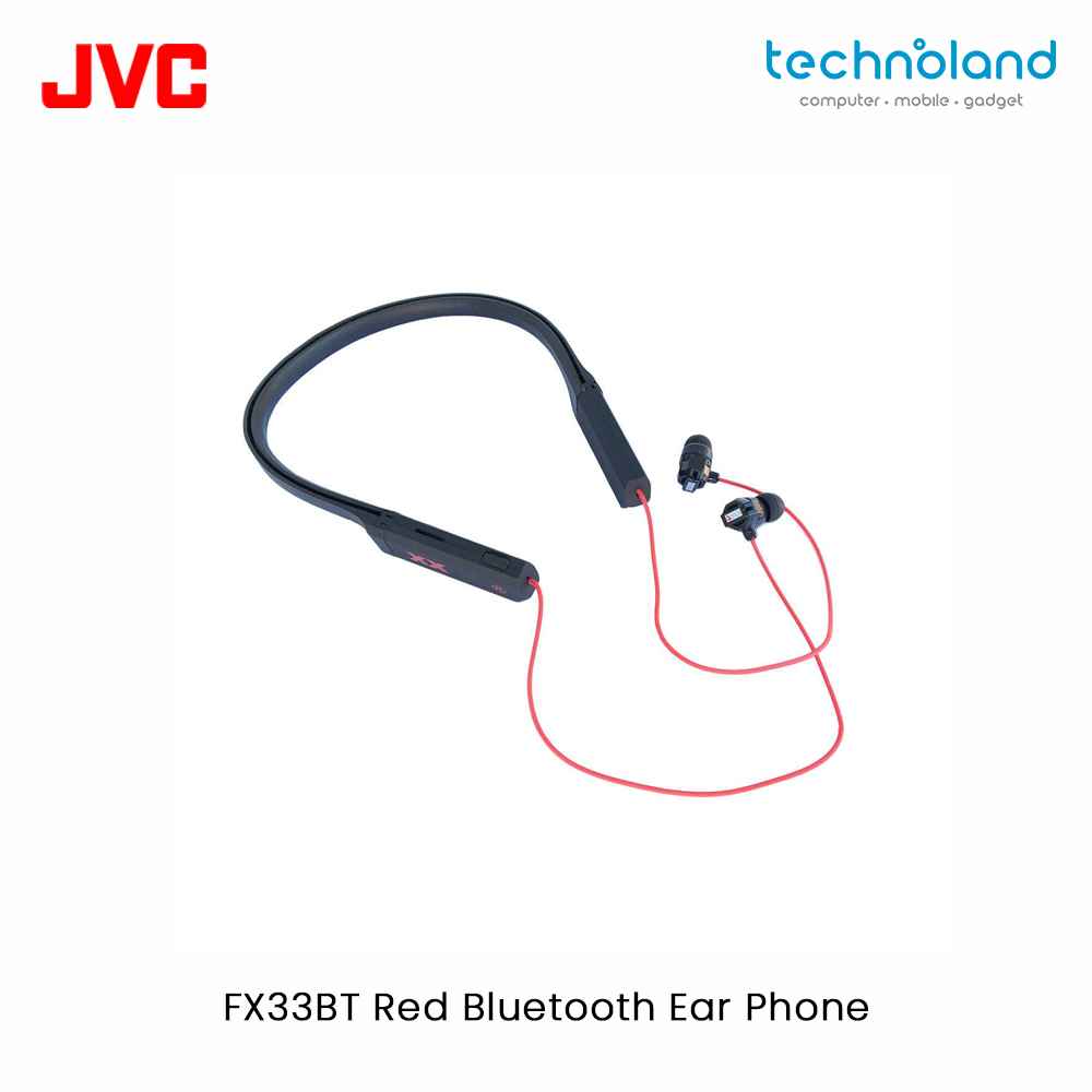 JVC FX33BT Red Bluetooth Ear Phone Jpeg